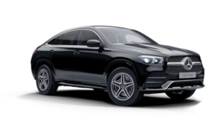 GLE Coupe en color negro y fondo blanco, Mercedes-Benz