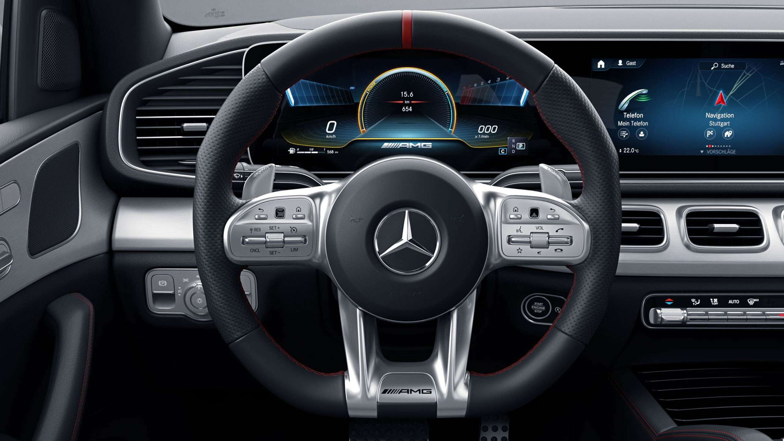 Habitaculo de la GLE Coupe AMG de Mercedes-Benz, completamente digital