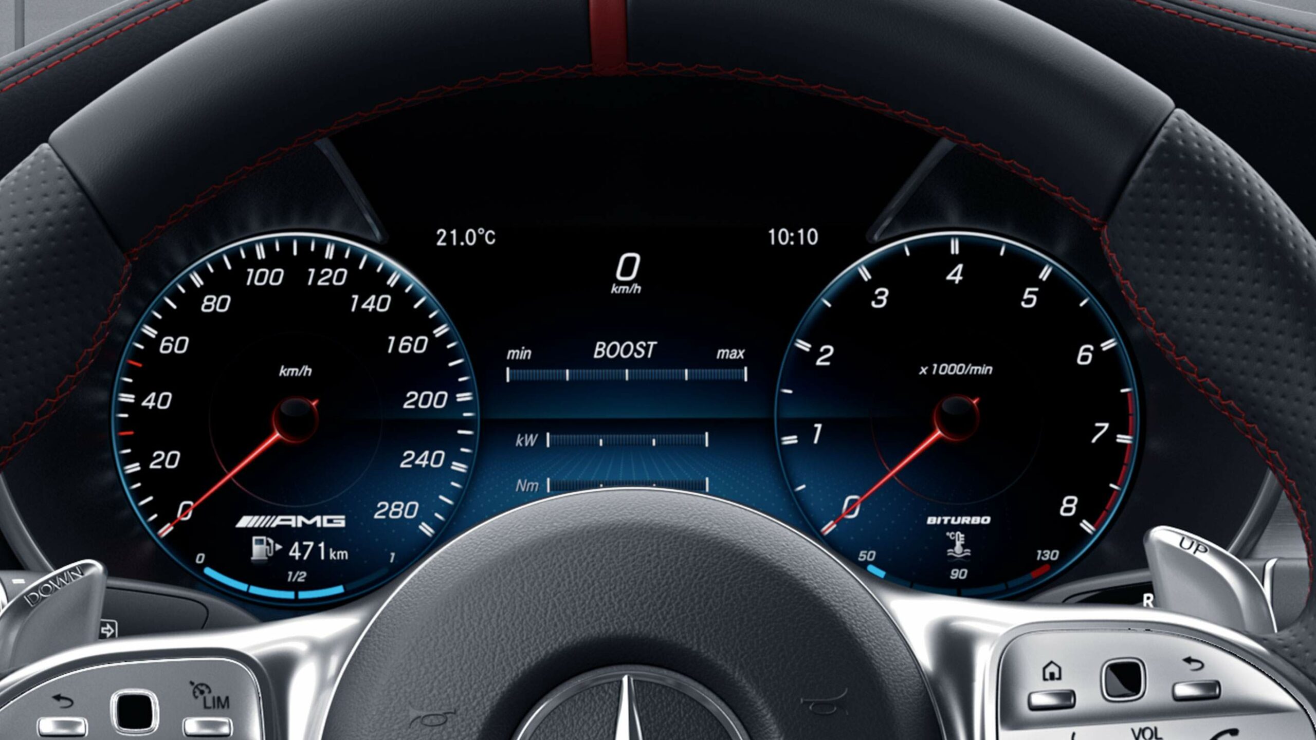 Tablero digital de velocidades y revoluciones de la Clase C Coupe AMG